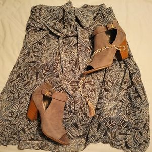 Feminine tie waist chiffon skirt by Ninety XL